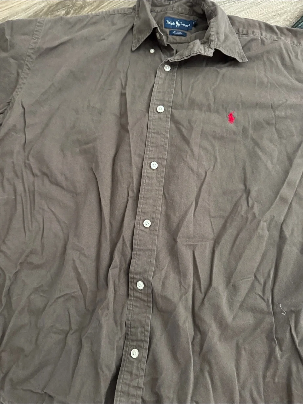 Polo by Ralph Lauren Blake Brown Short-Sleeve Button-Down Shirt with Red Pony XL